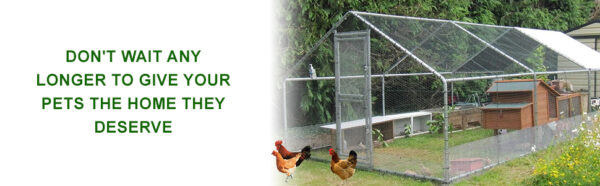 6x3m Galvanised Hen Run with a Free Cover