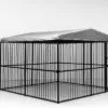 Covered Steel Bar Dog Run - 4x3x2.36m