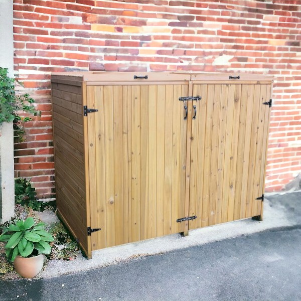 Deluxe Wheelie Bin Storage – 2 Bays - 3 Colours