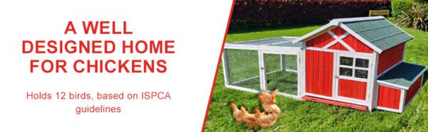 Egg-Center Chicken Coop – 9-12 Birds – Red