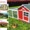 Egg-Center Chicken Coop – 9-12 Birds – Red