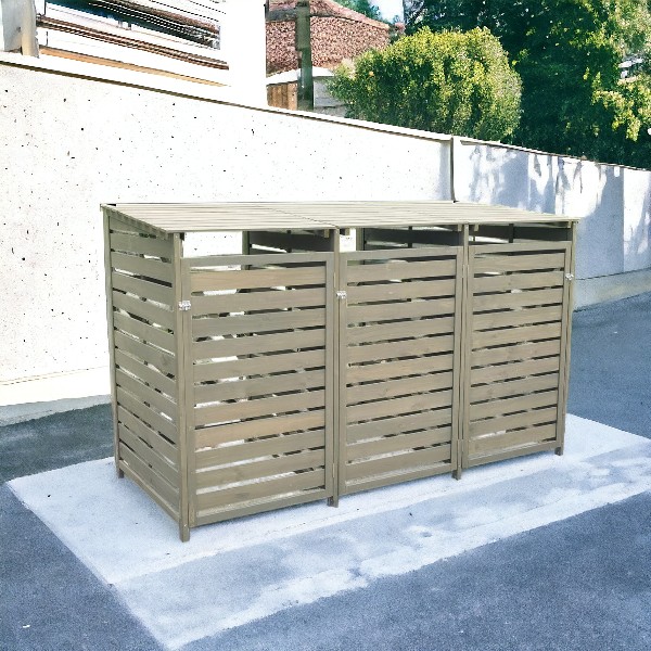 Wheelie Bin Storage – 3 Bays - 3 Colours