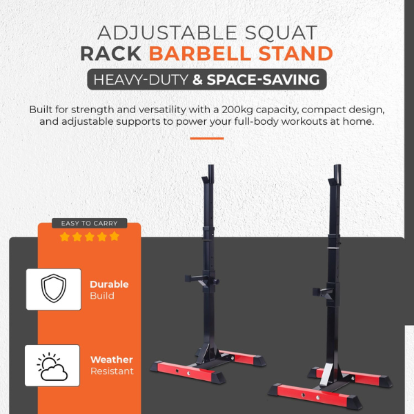 Adjustable Barbell Support Rack for Home Gym