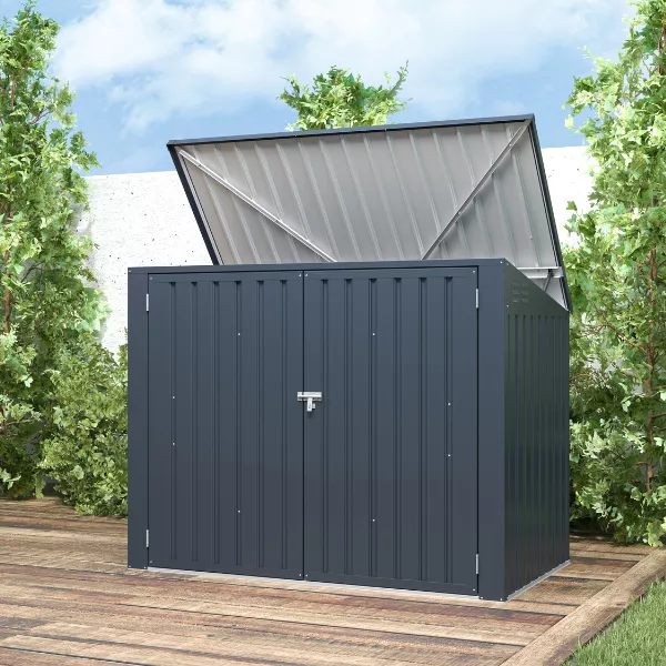 2 Bay Metal Wheelie Bin Storage