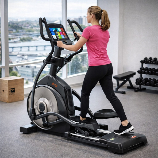 Commercial Cross Trainer 32 Levels - Motorised Incline - WiFi - Colour Screen