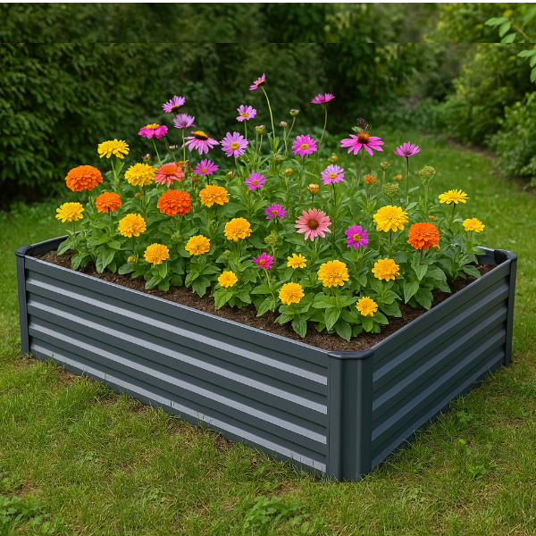 Log storage garden raised bed