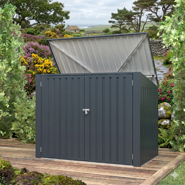 2 bay metal wheelie bin Storage