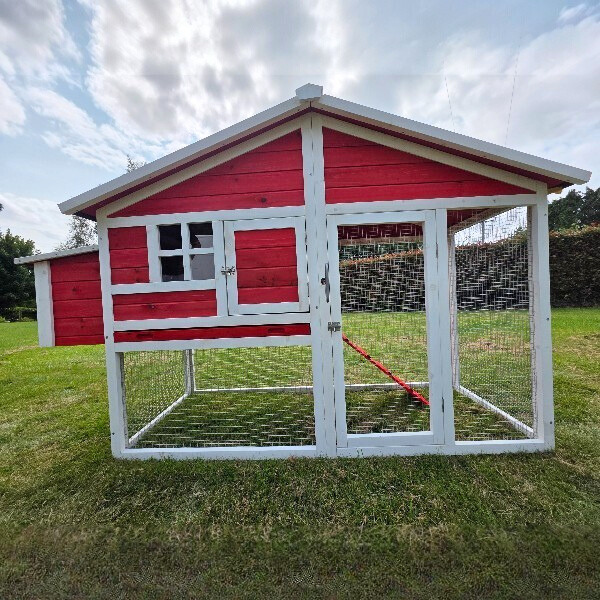 Red Eggs R Us chicken coop