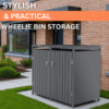 Metal Wheelie Bin Shelter 2 Bay Grey