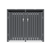 Metal Wheelie Bin Shelter 2 Bay Grey
