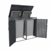 Metal Wheelie Bin Shelter 2 Bay Grey