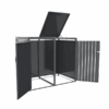 Metal Wheelie Bin Shelter 2 Bay Grey