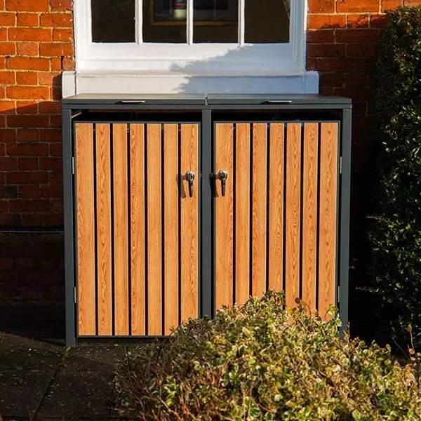 Metal Wheelie Bin Shelter 2 Bay