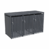 Metal Wheelie Bin Shelter 3 Bay Grey