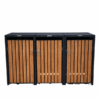 Metal Wheelie Bin Shelter 3 Bay Natural Wood