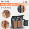 Metal Wheelie Bin Shelter 3 Bay Natural