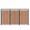Metal Wheelie Bin Shelter 3 Bay Natural Wood