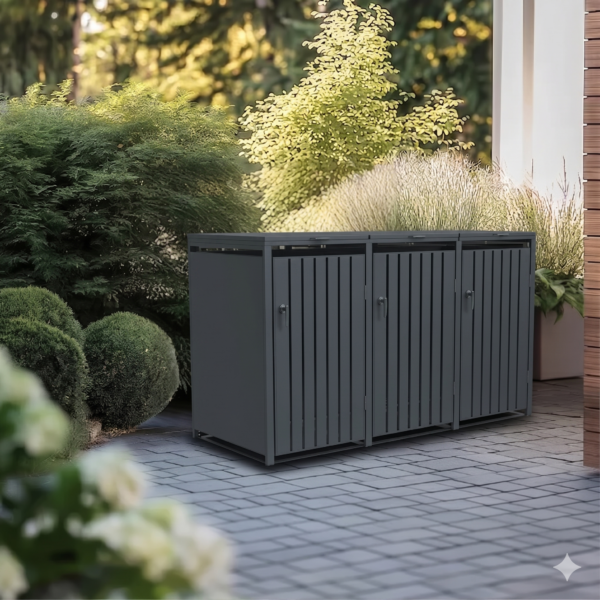 Metal wheelie bin shelter