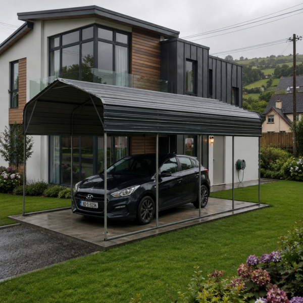 Metal Shed Parking Robust Shelter for Cars, Vans, Boats + FREE Solar Light