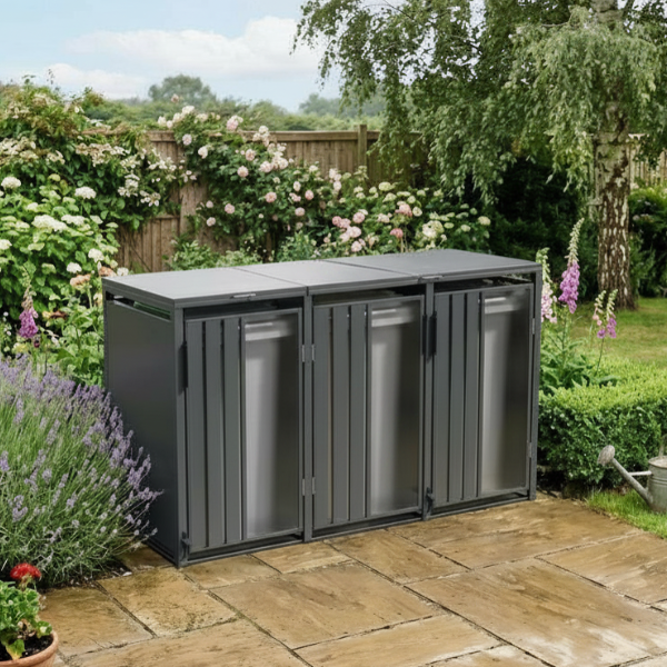 Opaque 3 Bay Premium Bin Shelter (2)