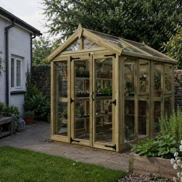 6ft x 8ft Glass Greenhouse – Premium Glass Greenhouse