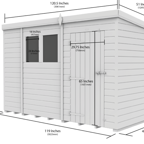 10 x 4 Security Pent Shed