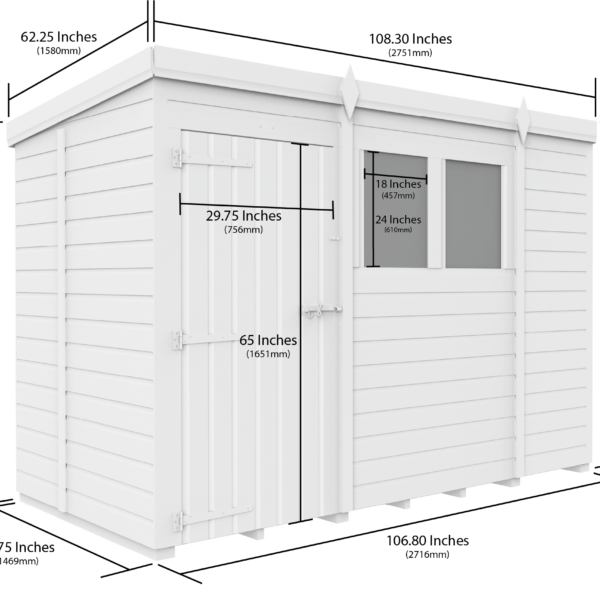 9 x 5 Security Pent Shed