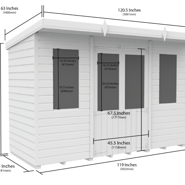 10 x 4 Pent Summer House