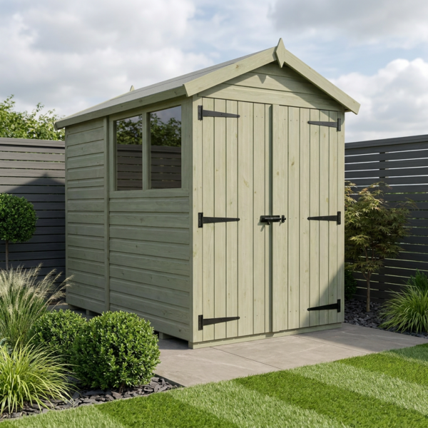 4 x 6 Apex Shed (Double Door, With Windows)