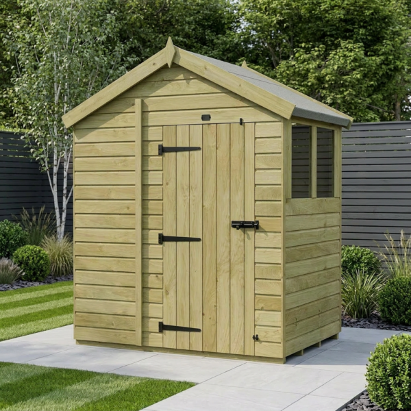 4 x 6 Apex Shed (Single Door, With Windows)