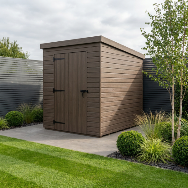 4x6 Pent Composite Shed (Single Door, No Windows)