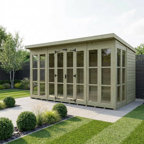 20 x 8 Georgian Window Pent Summer House