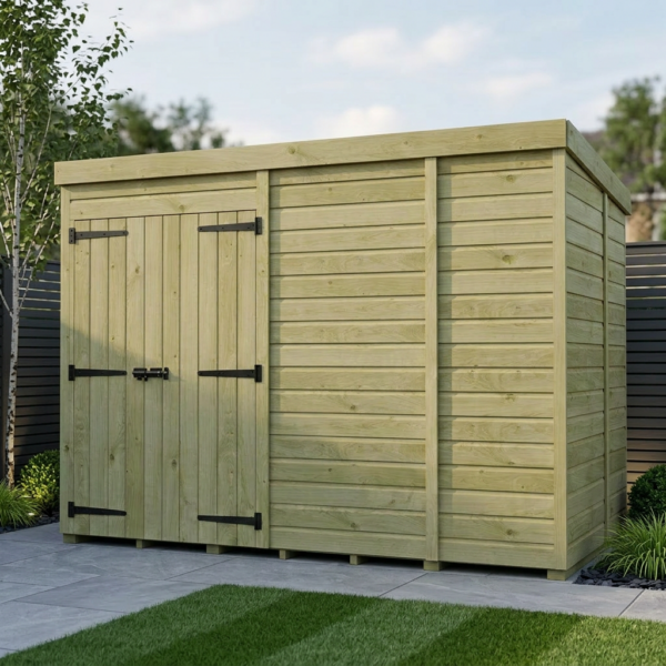 9 x 5 Pent Shed (Double Door, No Windows)