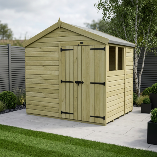 6 x 8 Apex Shed (Double Door, With Windows)