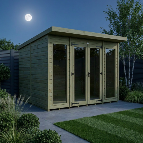8 x 6 Pent Summer House (Full Height Window)