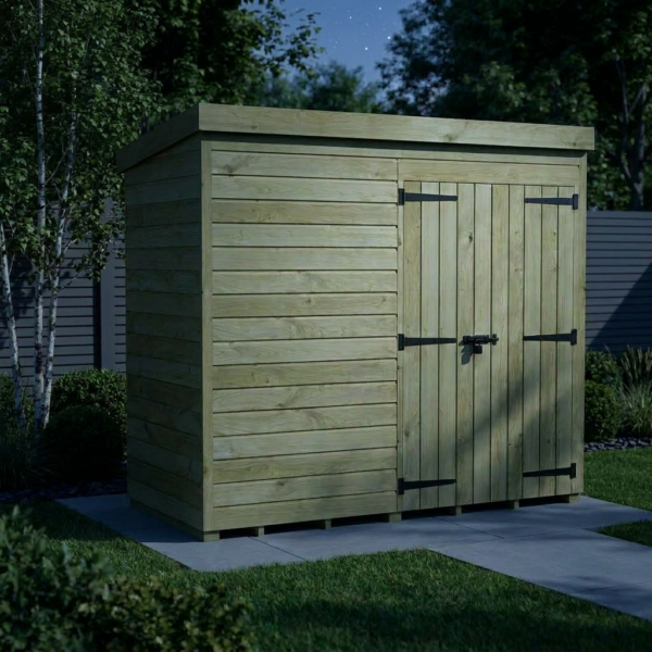 8 x 4 Pent Shed (Double Door, No Windows)
