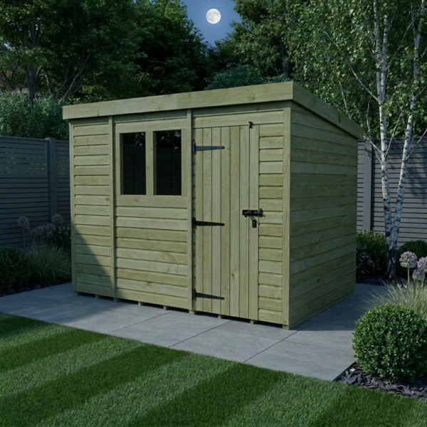10 x 4 Pent Shed (Single Door, With Windows)
