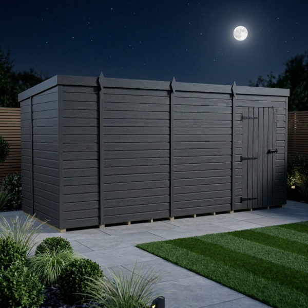 14x6 Pent Composite Shed (Single Door, No Windows)