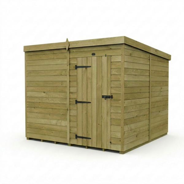 8 x 8 Pent Shed (Single Door, No Windows)